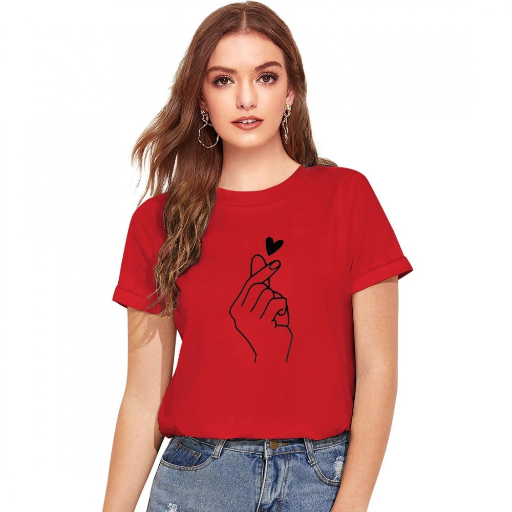 VASTRAA Red Cotton T-Shirt – Casual Fit