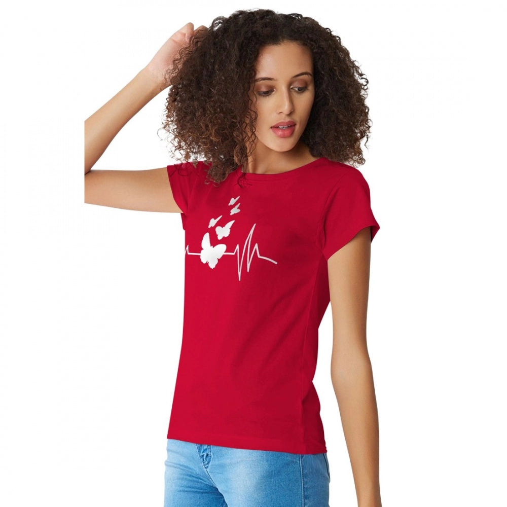VASTRAA Red T-Shirt – Cotton | Stylish Everyday Wear