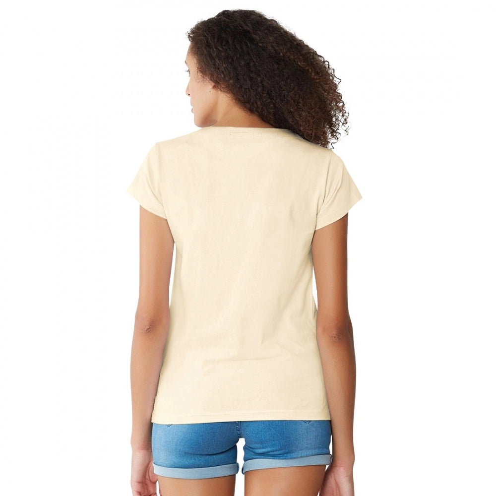 VASTRAA Cream T-Shirt – Cotton | Soft & Comfortable Fit