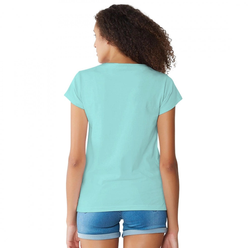 VASTRAA  Sea Green Cotton T-Shirt – Everyday Comfort