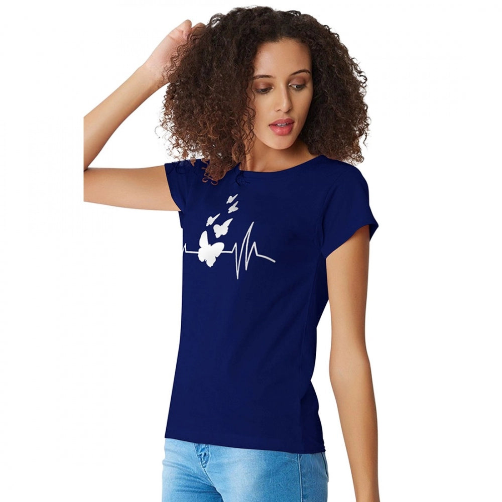 VASTRAA Blue Cotton T-Shirt – Everyday Comfort