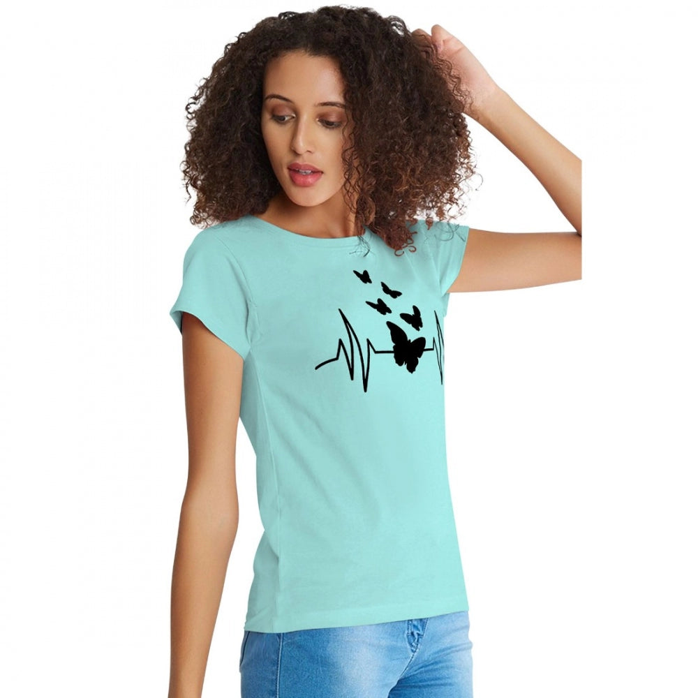 VASTRAA  Sea Green Cotton T-Shirt – Everyday Comfort