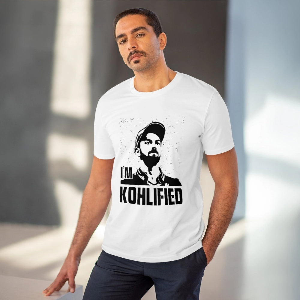 VASTRAA  White Cricket Print T-Shirt – Everyday Fit