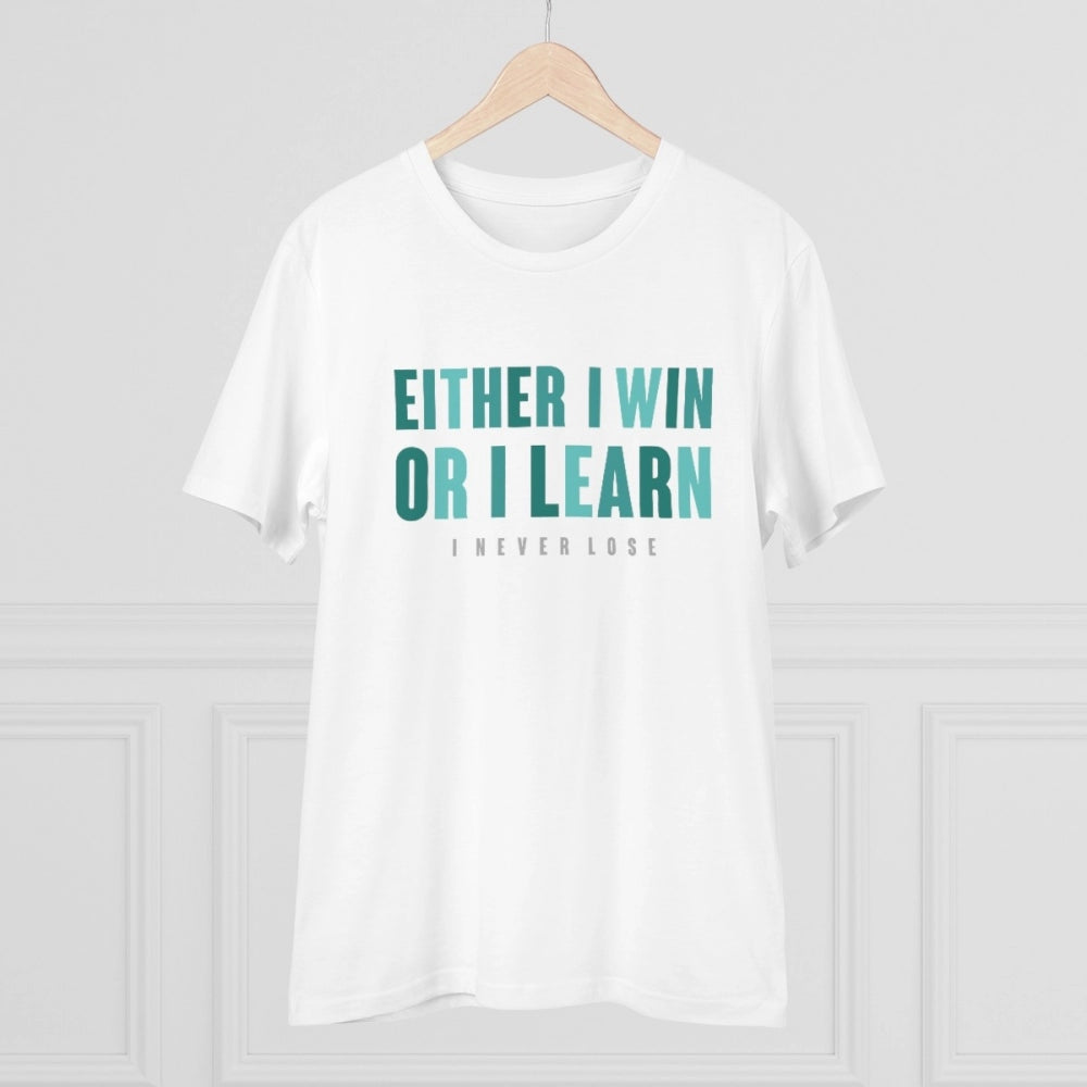 VASTRAA Men’s “Either I Win or I Learn” PC Cotton Graphic T-Shirt