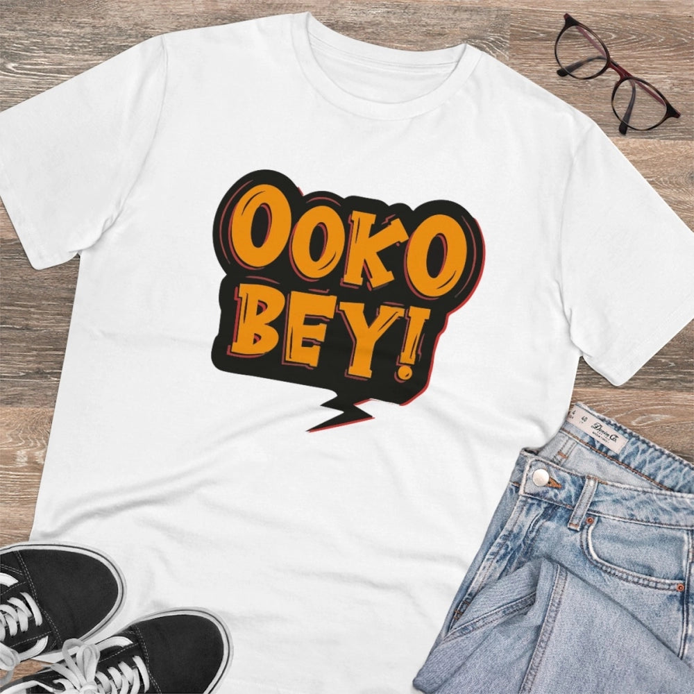 VASTRAA Men’s “Ookko Bey” Printed Cotton-Blend Round Neck T-Shirt –