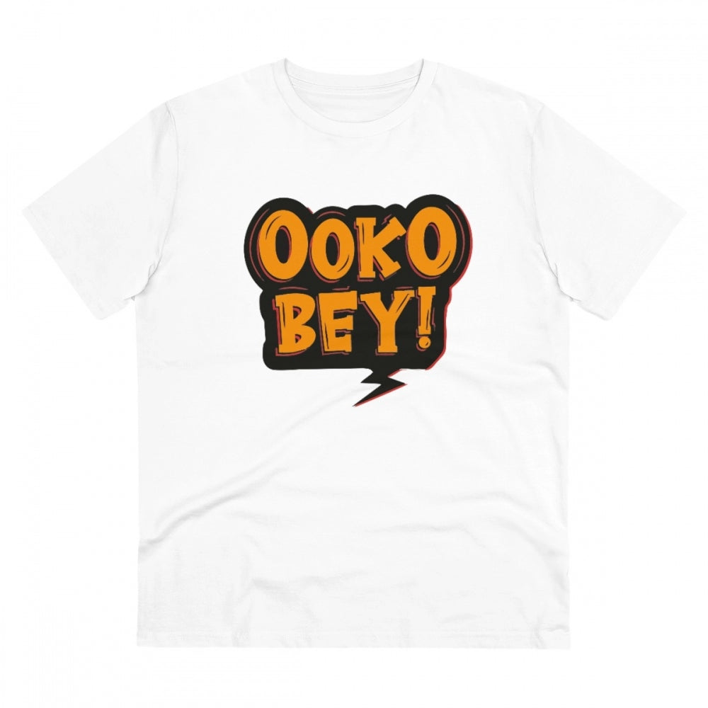 VASTRAA Men’s “Ookko Bey” Printed Cotton-Blend Round Neck T-Shirt –