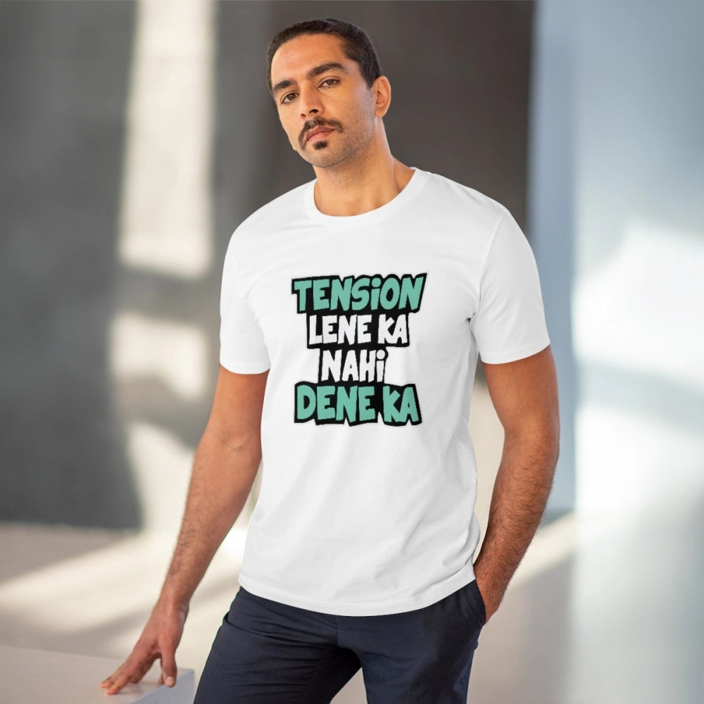 VASTRAA Men’s PC Cotton “Tension Lene Ka Nahi, Dene Ka” Printed T-Shirt