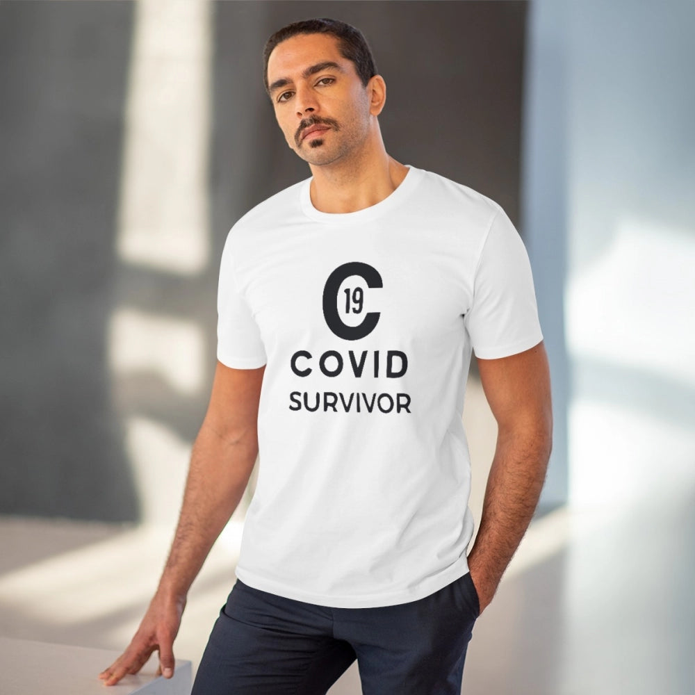 VASTRAA Men’s PC Cotton “Covid-19 Survivor” Printed T-Shirt