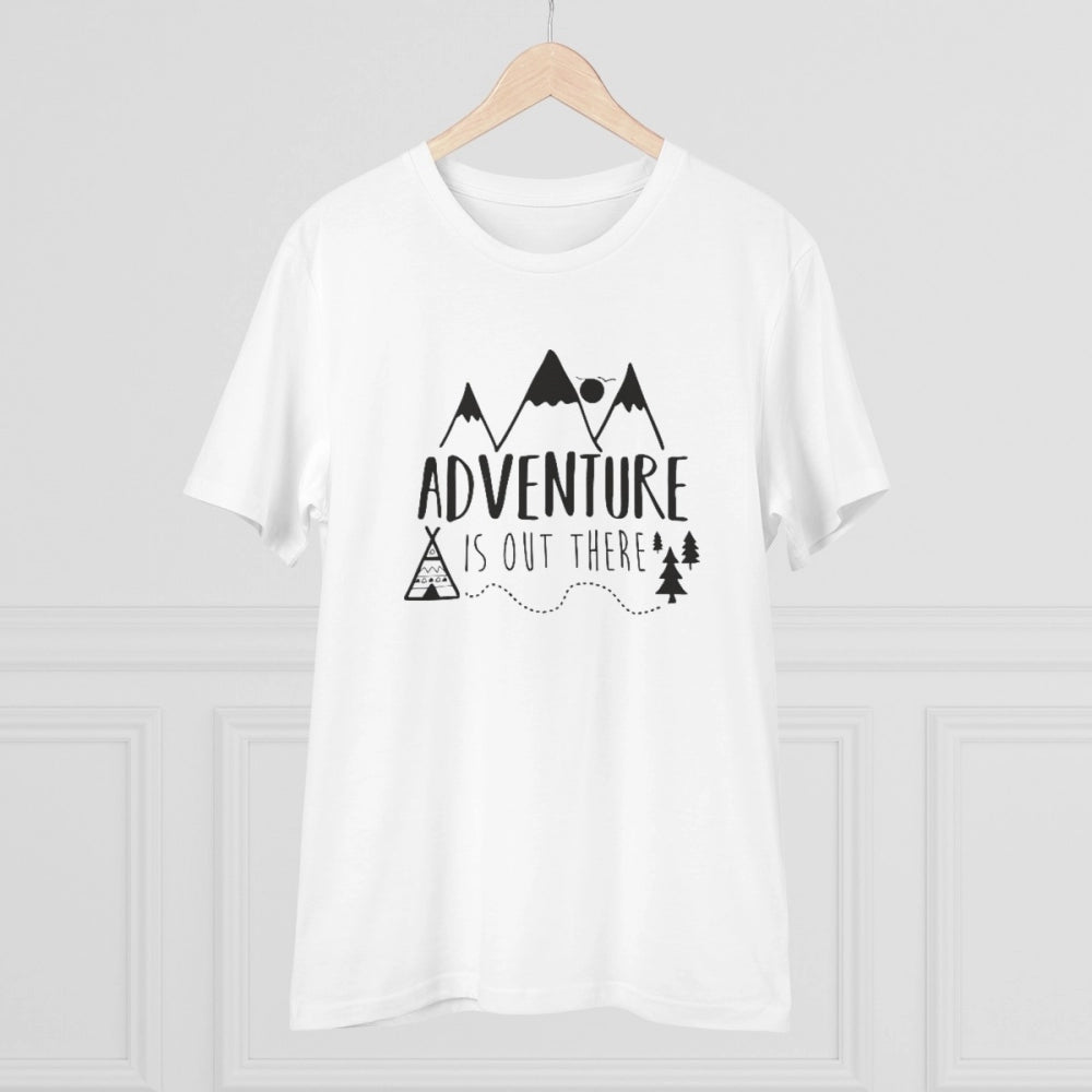 VASTRAA Men’s “Adventure Is Out There” Printed Cotton-Blend Round Neck T-Shirt