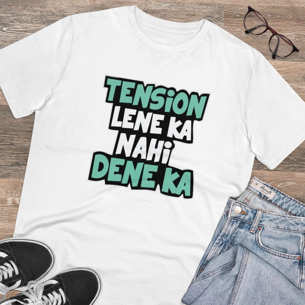VASTRAA Men’s PC Cotton “Tension Lene Ka Nahi, Dene Ka” Printed T-Shirt
