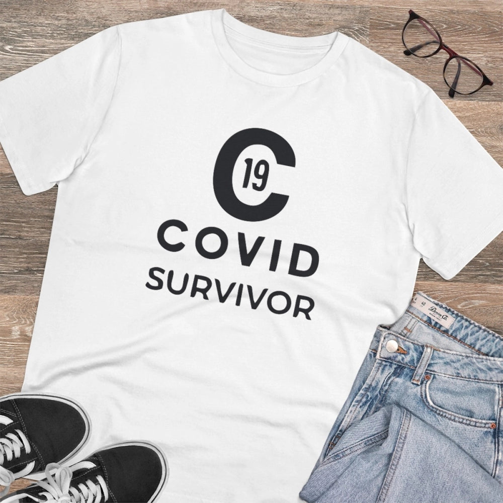VASTRAA Men’s PC Cotton “Covid-19 Survivor” Printed T-Shirt