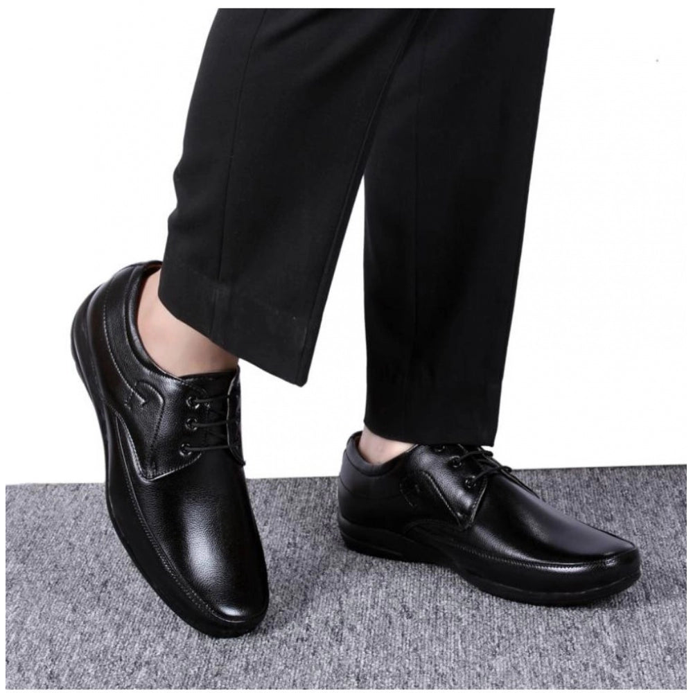 VASTRAA Black Formal Shoes – Synthetic Leather | Sleek & Professional  Comfort-focused: