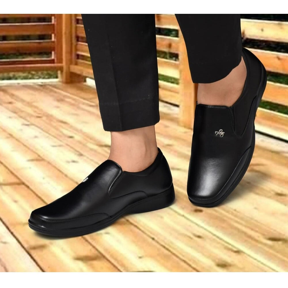 VASTRAA Black Formal Shoes – Synthetic Leather | Sleek Office Style