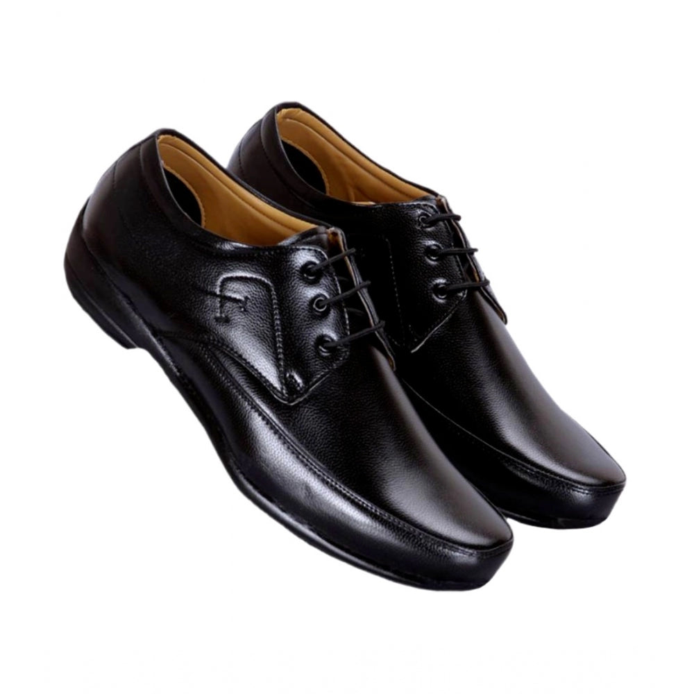 VASTRAA Black Formal Shoes – Synthetic Leather | Sleek & Professional  Comfort-focused: