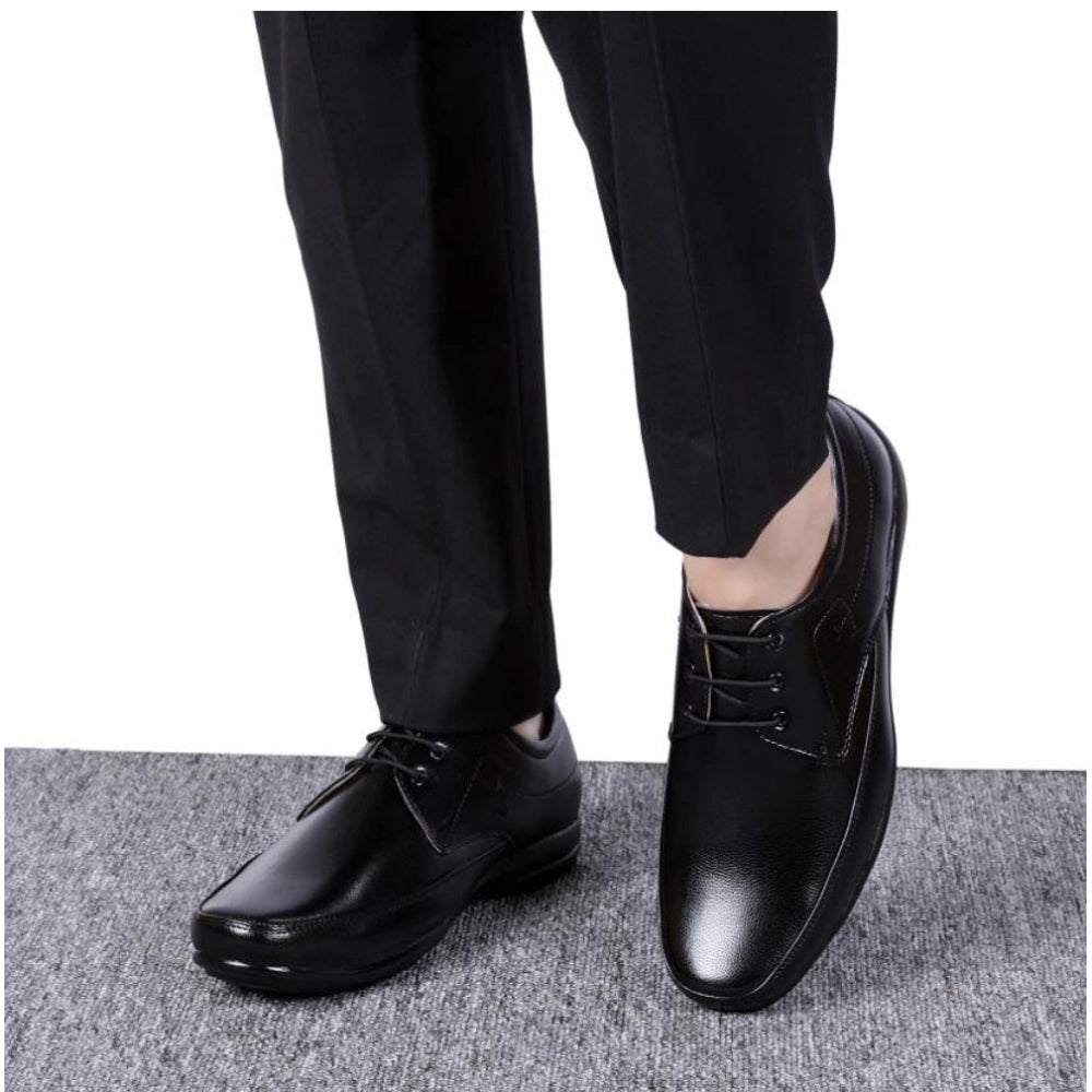 VASTRAA Black Formal Shoes – Synthetic Leather | Sleek & Professional  Comfort-focused: