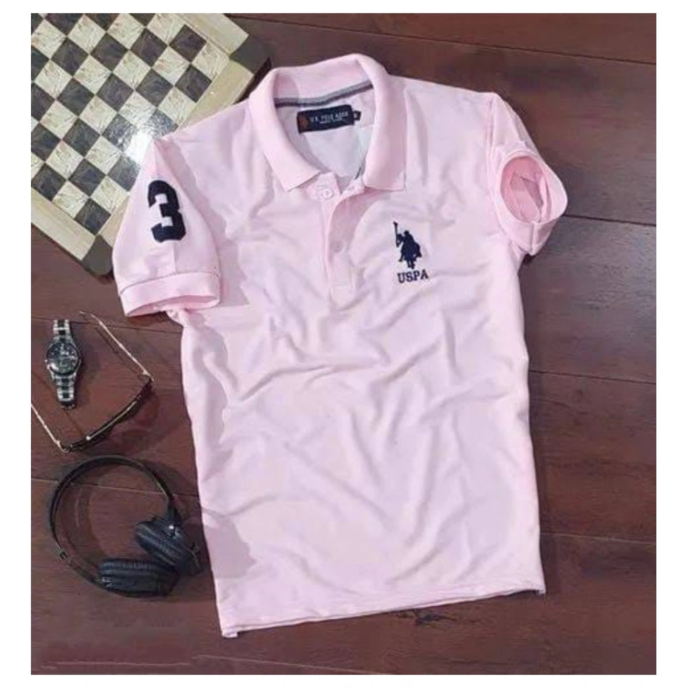 VASTRAA Pink Cotton Polo T-Shirt – Classic Fit