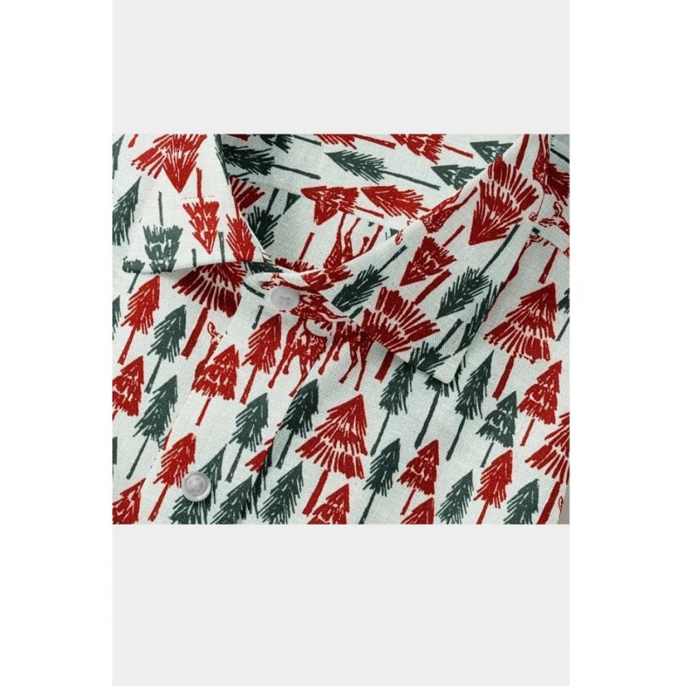 VASTRAA Men’s Multicolor Printed Cotton-Blend Full-Sleeve Shirt