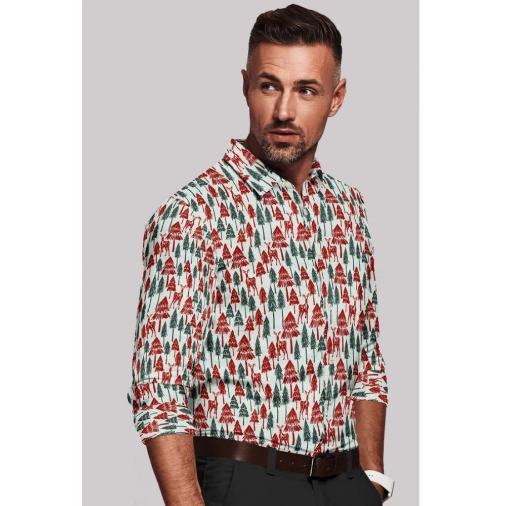 VASTRAA Men’s Multicolor Printed Cotton-Blend Full-Sleeve Shirt