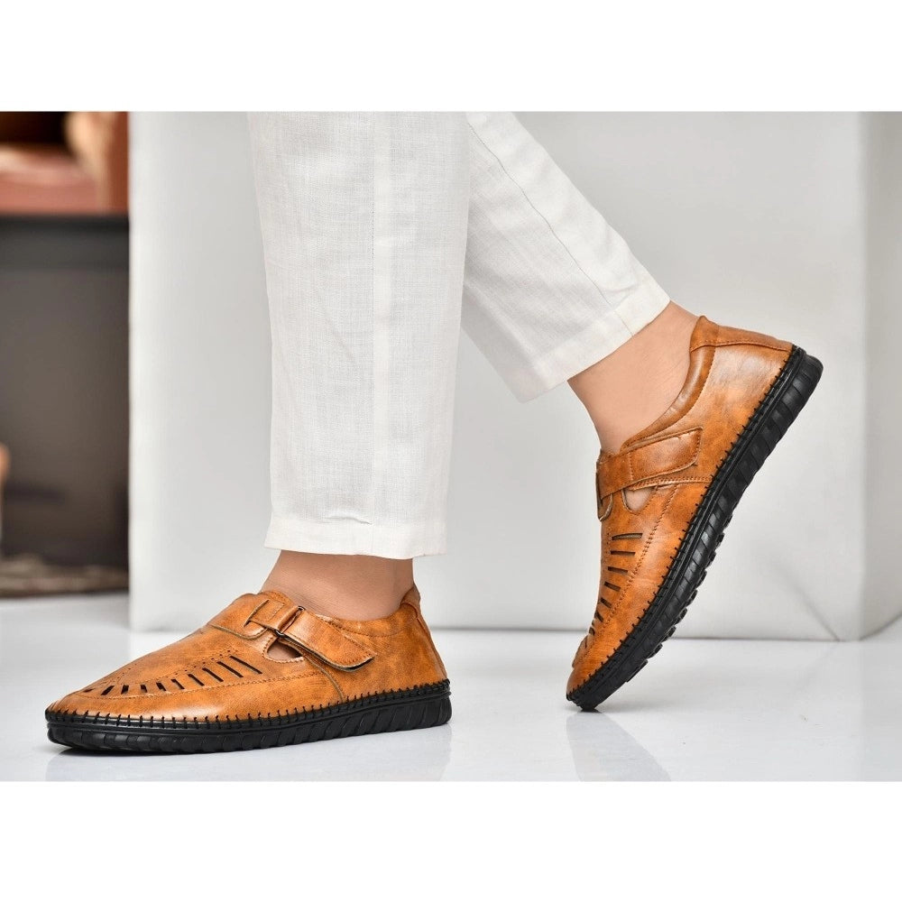 VASTRAA Men’s Faux Leather Sandals