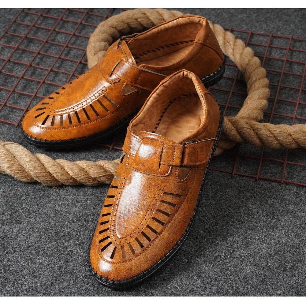 VASTRAA Men’s Faux Leather Sandals