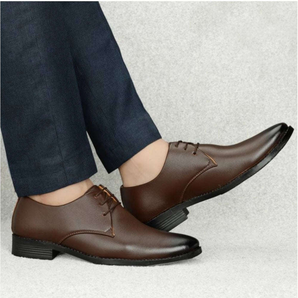 VASTRAA Brown Formal Shoes – Faux Leather | Sleek Office Style