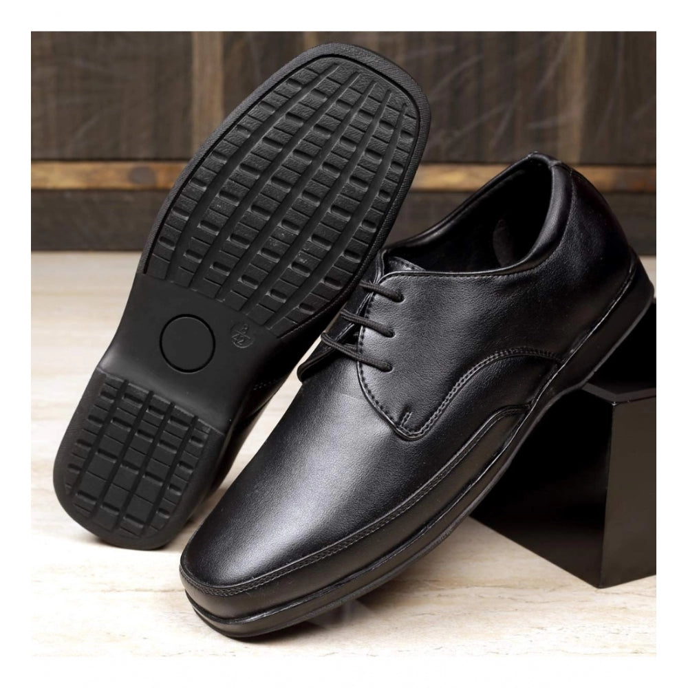 VASTRAA Black Formal Shoes – Faux Leather | Sleek Office Style