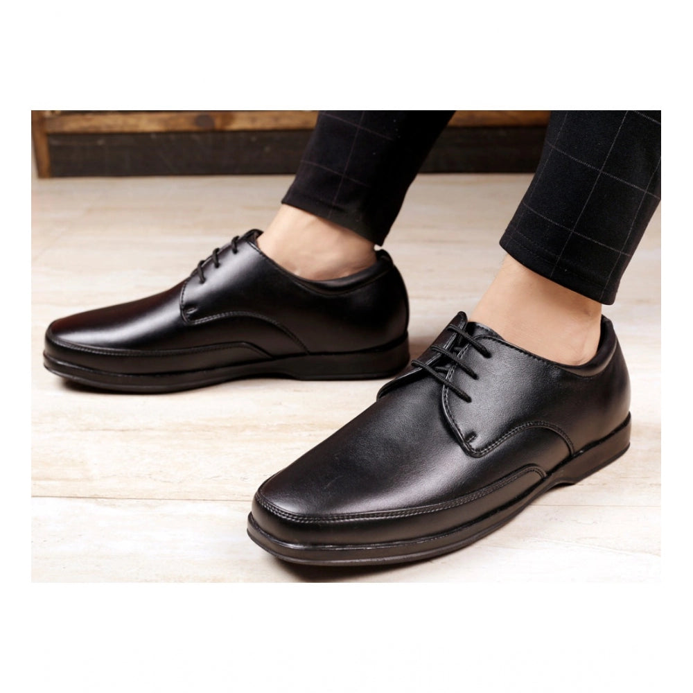 VASTRAA Black Formal Shoes – Faux Leather | Sleek Office Style