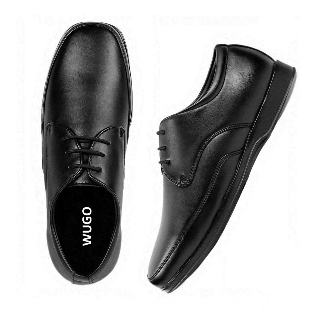VASTRAA Black Formal Shoes – Faux Leather | Sleek Office Style