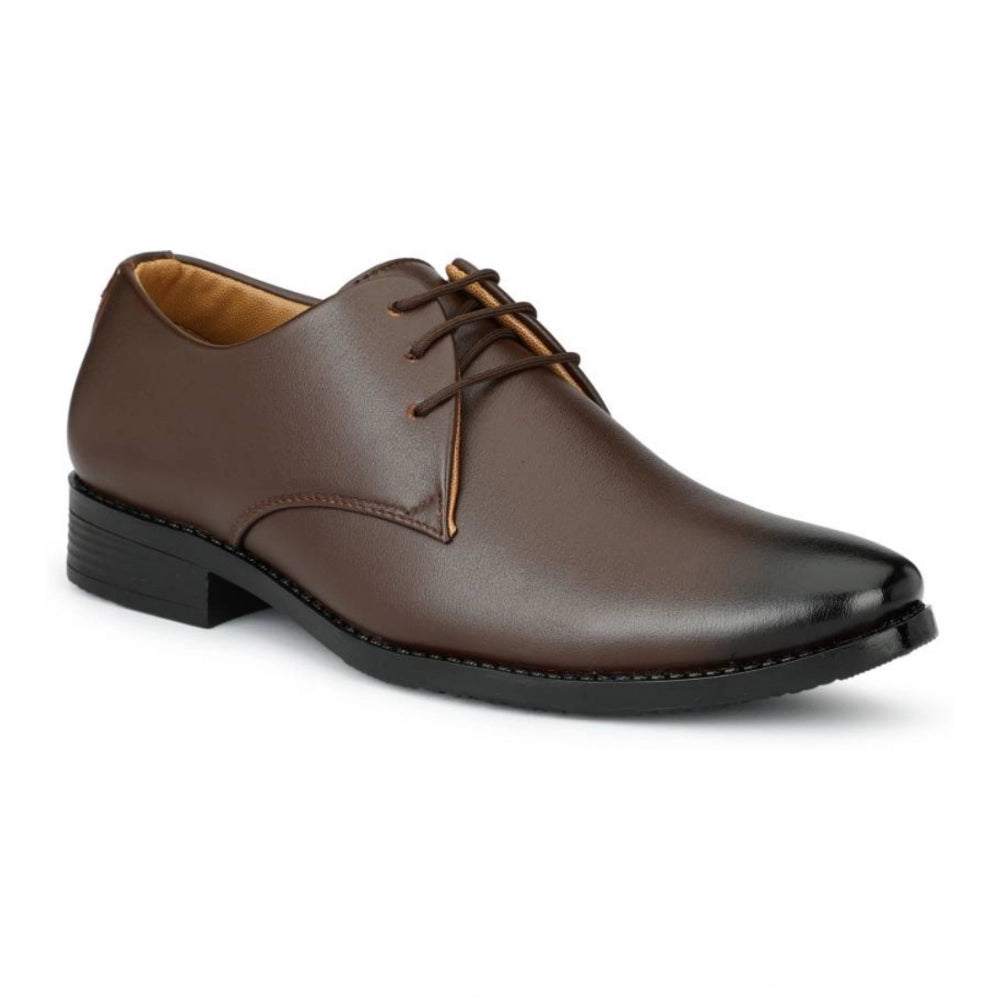 VASTRAA Brown Formal Shoes – Faux Leather | Sleek Office Style