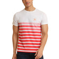 VASTRAA Men’s Red Printed Cotton-Blend Round Neck T-Shirt