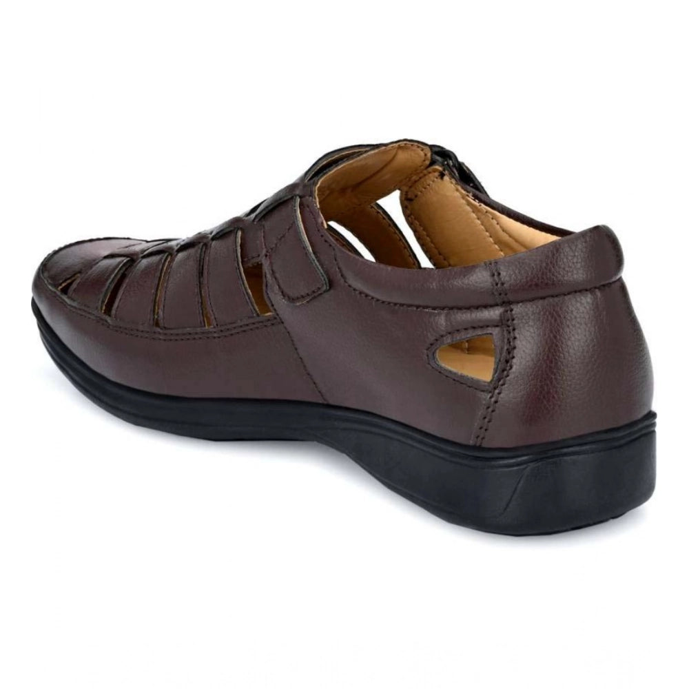 VASTRAA Men’s Faux Leather Velcro Sandals