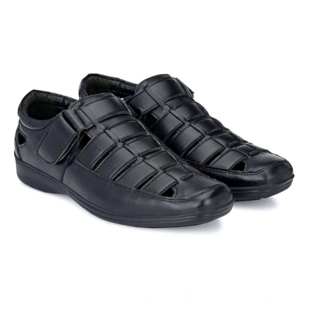 VASTRAA Men’s Faux Leather Velcro Sandals