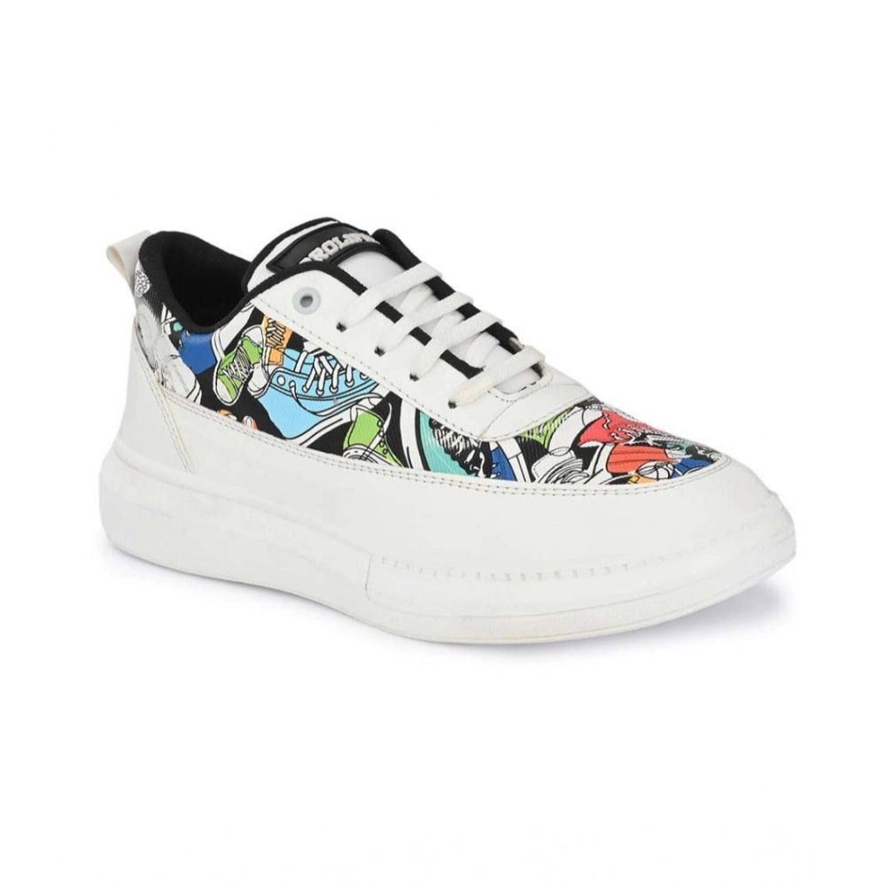 White Lace-Up Sneakers