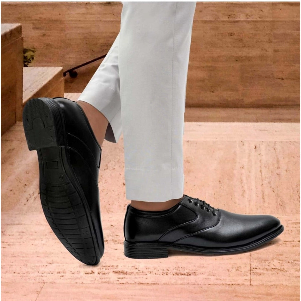 VASTRAA Men’s Faux Leather Lace-Up Formal Shoes