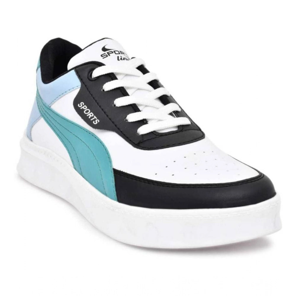 VASTRAA Men’s Synthetic Lace-Up Casual Shoes (White)