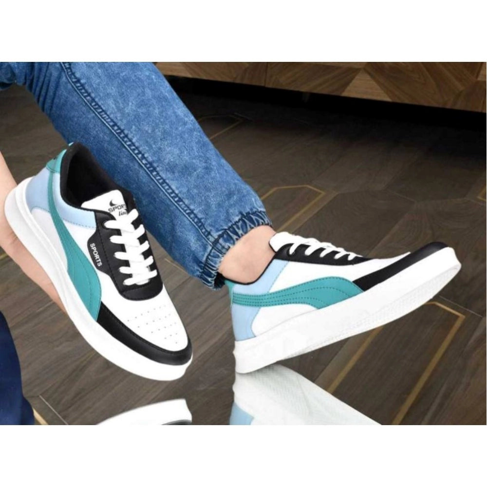 VASTRAA Men’s Synthetic Lace-Up Casual Shoes (White)