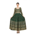 Women's Rayon 3/4 Sleeve Anarkali Kurti (Green)