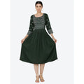 Women's Casual 3/4 Sleeve Rayon Kurti (Green)