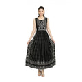 Women's Casual Sleeveless Rayon Kurti (Black)