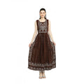 Women's Casual Sleeveless Rayon Kurti (Brown)