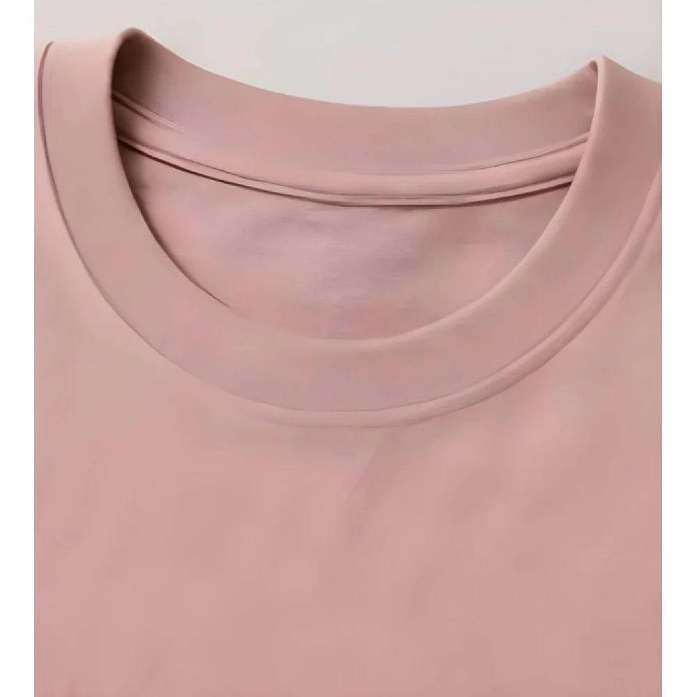Men's Cotton Blend Printed Oversized Round Neck Half Sleeve T-Shirt (Pink)